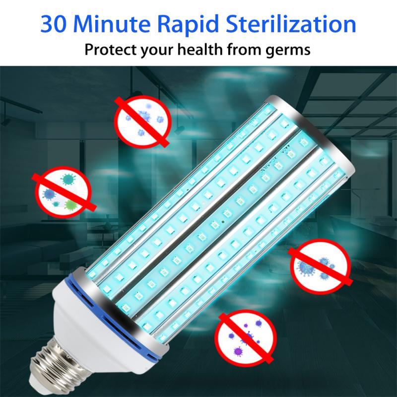60W UV Germicidal Lamp E27 Led UVC Light Bulb EcoSun Lighting Co. Ltd